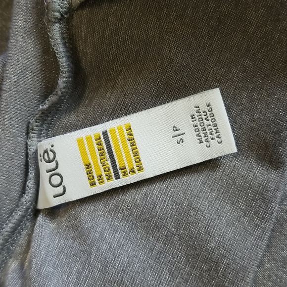 New Lole Gray Long Sleeve Hi Low Hem Lace Top - Picture 7 of 10